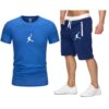 Summer Jogging Pants T-shirt Tracksuit Funny Streetwear Jordan23 T shirt+Beach Shorts Sets