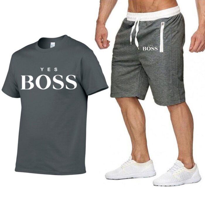 Funny T Shirt+Beach Shorts Sets Summer Jogging Pants T-shirt Streetwear