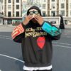 Kanye West Graffiti Letter Print Plus Velvet Sweatshirt Hoodies