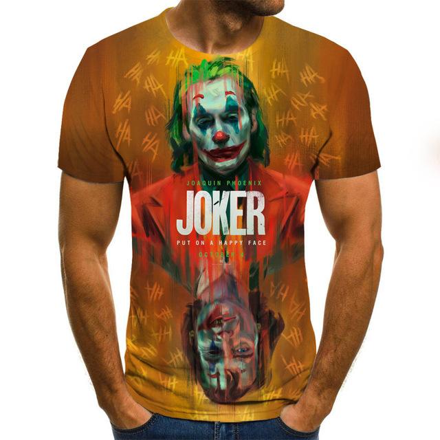 Clown 3D Printed T Shirt Men Joker Face Male tshirt 3d Clown Short Sleeve Funny T Shirts Tops & Tees