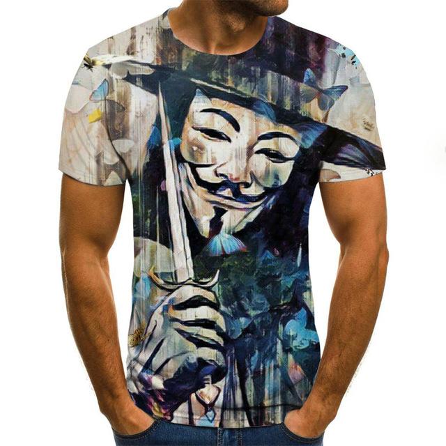 3D Printed T Shirt Men Joker Face Male tshirt 3d Clown Short Sleeve Funny T Shirts Tops & Tees