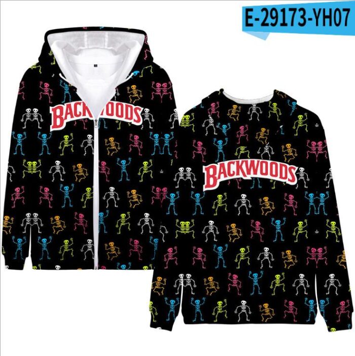Kids Hoodies BACKWOODS 3D Printed Zip Up Hoodie Sweatshirt Boys Girls Teenage Cartoon Jacket Coat Children Clothes