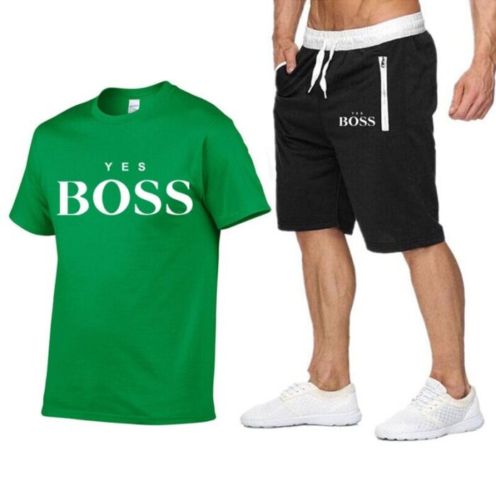 Funny Men T shirt+Beach Shorts Sets Summer Sportswear T-shirt streetwear
