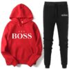 Woman Fashion Yes Boss Tracksuit 2 Piece Set Autumn Winter Pullover Hoodie+Pants Sports Suit Female Sweatshirt Sportswear Suit