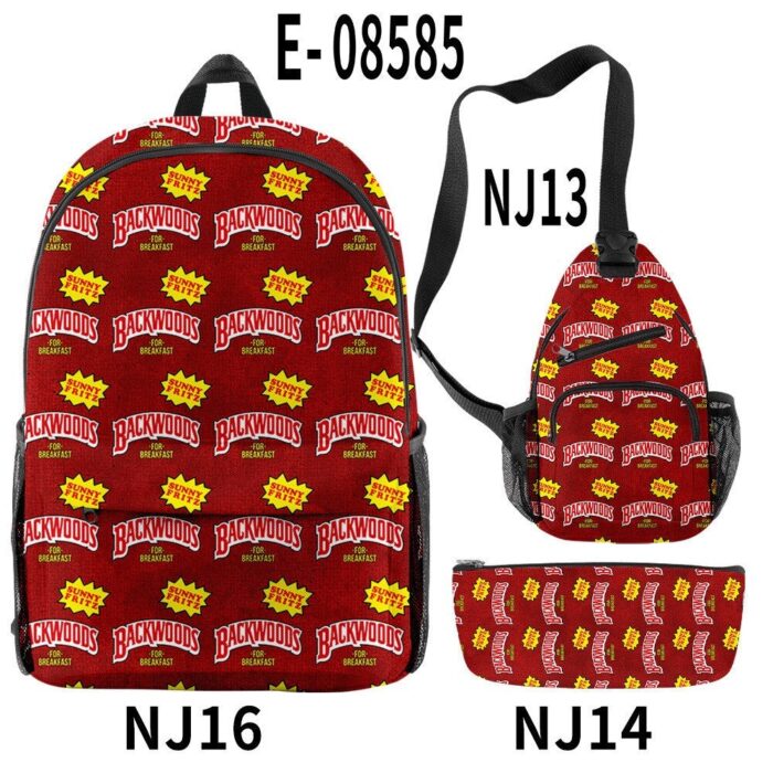 Backwoods Backpack Zipper Backpack & Shoulder Bag + Pencil Case Oxford Bag 3 PCS Set