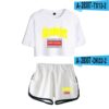 Backwoods Streetwear 2 Piece Outfits for Women Crop Top Track Suit Two Piece Set Top and Shorts Set Ladies Tracksuits Streetwear