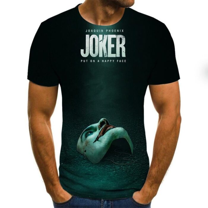 Men Joker Face Male tshirt 3d Clown Short Sleeve Funny T Shirts Tops & Tees