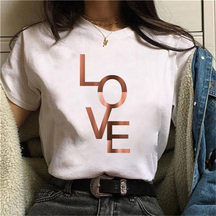 Geometry Printed T Shirt Women 90s Graphic T-shirt Harajuku Tops Tee