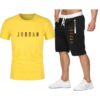 Men Oversized T-shirt JORDAN Printing Harajuku Sets Summer Streetwear Beach Shorts Tracksuit