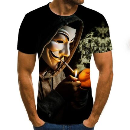 Men's 3D Print T-shirt Short-sleeved  Casual Hip-hop T-shirt