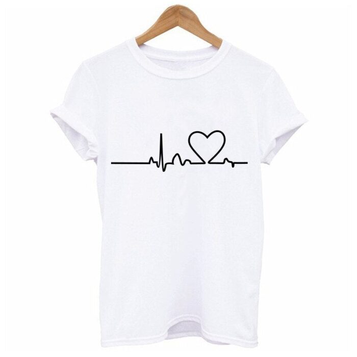 Women's T-shirt Harajuku Love T Shirt Women Heart Ulzzang Graphic T Shirts