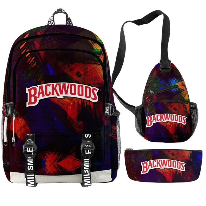 Backwoods 3D Printed Backpacks 3 Piece Set Boys Girls Teenager Laptop Oxford Waterproof Bags