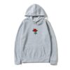 Harajuku Hoodie Sweatshirt Men Fashion Streetwear Rose flower Print Hoodies Tops Pullover mens hoody Hooded Sweatshirt clothes