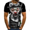 Men Joker Face Male tshirt 3d Clown Short Sleeve Funny T Shirts Tops & Tees