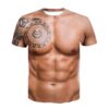 Funny 3D Print Fake Muscle T-shirt Men Summer Short Sleeve Fitness Tee Cool Streetwear