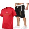 2-piece Men's Sportswear Suit Basketball Sports Fitness Jordan-23 Printed Short Sleeve Suit