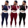Sexy Women Sets Outfit Tracksuit Two Pieces Set Crop Top Pants Gym Fitness Workout Clothes for Women Sports Set