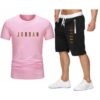 Men Oversized T-shirt JORDAN Printing Harajuku Sets Summer Streetwear Beach Shorts Tracksuit