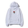 Harajuku Hoodie Sweatshirt Men Fashion Streetwear Rose flower Print Hoodies Tops Pullover mens hoody Hooded Sweatshirt clothes