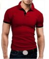 Summer Men's T-shirt Lapel Casual Short-sleeved Stitching T-shirt for Male Solid Color Pullover Tops T-shirt