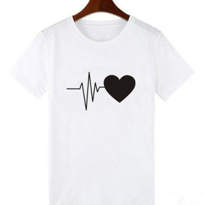 Women's T-shirt Harajuku Love T Shirt Women Heart Ulzzang Graphic T Shirts