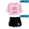 Backwoods Streetwear 2 Piece Outfits for Women Crop Top Track Suit Two Piece Set Top and Shorts Set Ladies Tracksuits Streetwear