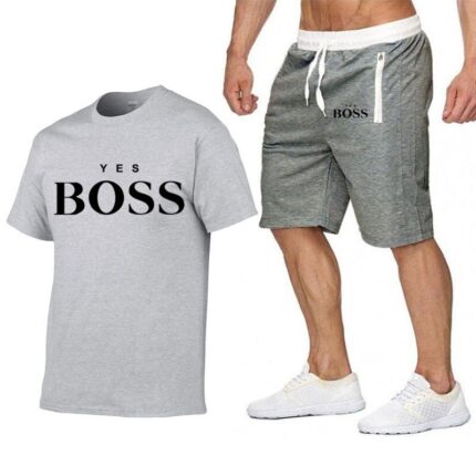 Funny T Shirt+Beach Shorts Sets Summer Jogging Pants T-shirt Streetwear