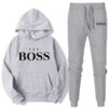 Women's Fashion Yes Boss Tracksuit 2 Piece Set Autumn Winter Pullover Hoodie+Pants Sports Suit Sportswear Suit