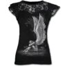 Plus Size Goth Graphic Lace T Shirts for Women Punk Tees Ladies Y2k Short Sleeve Tops