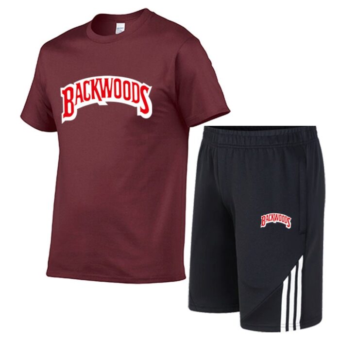 Backwoods T-shirt + Shorts Suit Fashion Men's & Women's  Casual Sports Suit